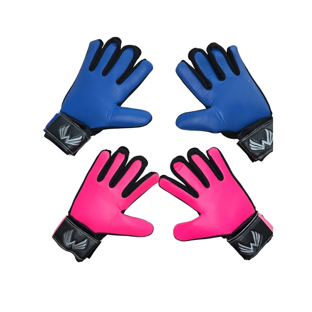 WEMORA Kids Soccer Goalie Gloves 2 Pair Bundle Blue Size 3 Pink Size 2 Youth